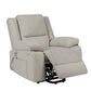 Electric Power Recliner Chair With Massage For Elderly, Remote Control Multi-function Lifting, Timing, Cushion Heating Chair With Side Pocket Beige