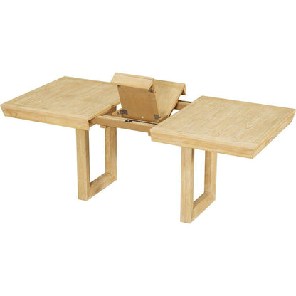 Traditional 7-Piece 72" Extendable Dining Table Set with 12inch Butterfly Leaf and 6 Upholstered Dining Table Set, Natural