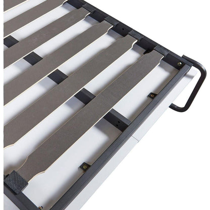 Twin Size Murphy Bed Wall Bed with Cabinet,White