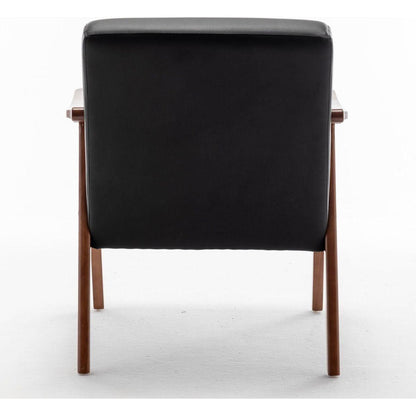 Mid-Century Modern Chair, Living Room Chair with Solid Wood Frame, Accent Chair Extra-Thick Backrest, Wingback Chair for Bedroom, Reading Room, Living Room, Lounge Chair Indoor