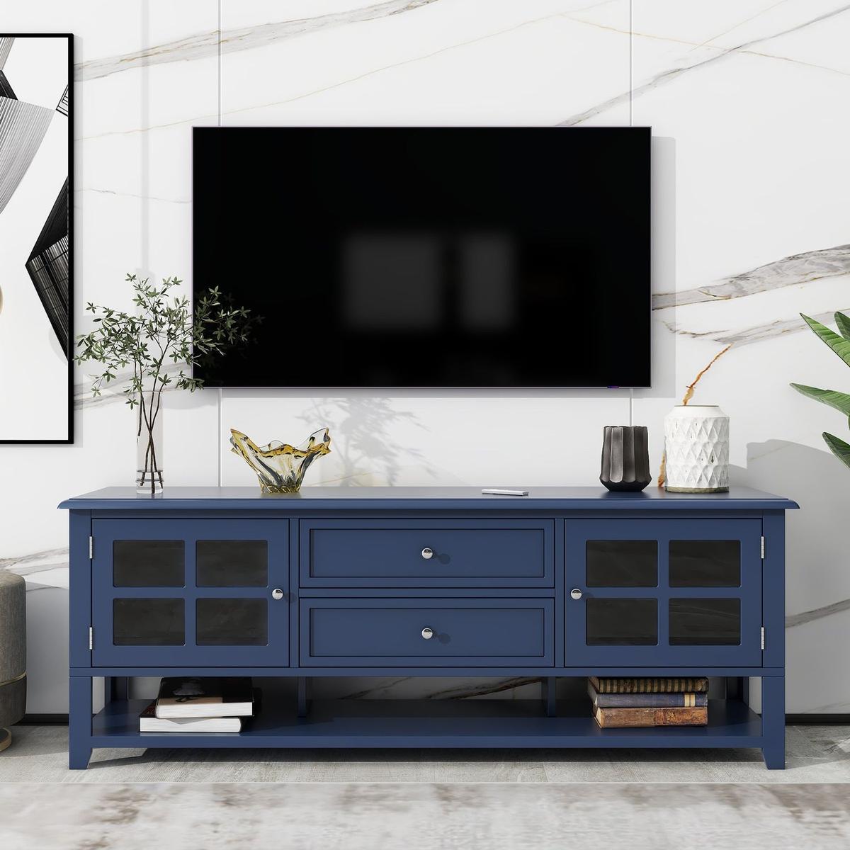 TV Stand for TVs up to 60", Entertainment Center with Multifunctional Storage Space, TV Cabinet with Modern Design, Media Console for Living Room, Bedroom - Streamdale Furniture