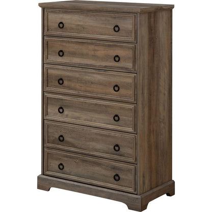 Modern 6 Drawer Dresser, Dressers for Bedroom, Tall Chest of Drawers Closet Organizers & Storage Clothes - Easy Pull Handle, Textured Borders Living Room, Hallway,L 29.53"xW15.75"xH48.03"