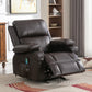 Vanbow.Recliner Chair Rocking Chairs for Adults Oversized with 2 Cup Holders, USB Charge Port Soft Features a Manual Massage and Heat.BROWN