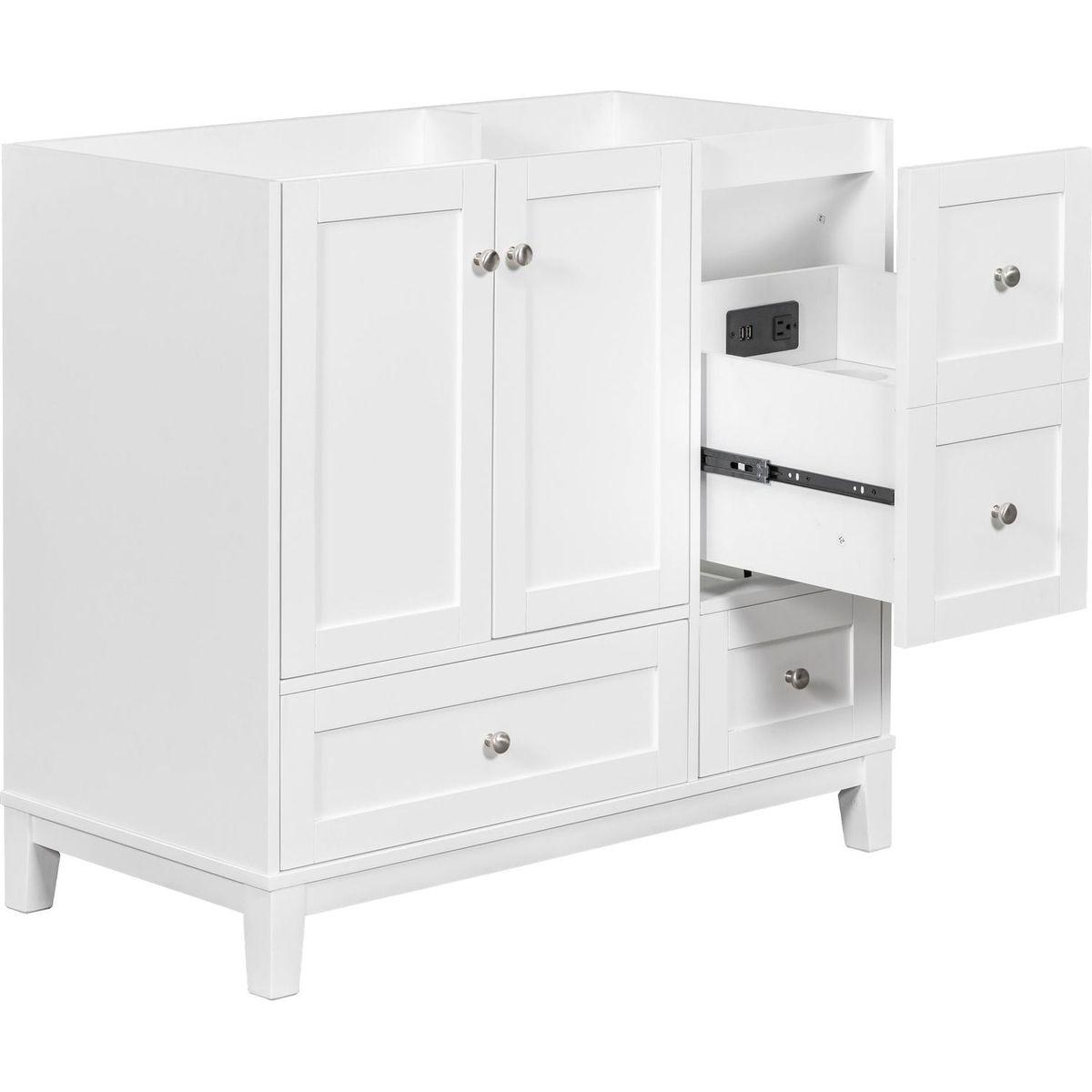 [Cabinet Only] 36" Bathroom vanity, white(Sink not included)