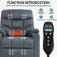 Okin Motor Up to 350 LBS Power Lift Recliner Chair, Heavy Duty Motion Mechanism with 8-Point Vibration Massage and Lumbar Heating, Cup Holders, USB and Type-C Ports, Removable Cushions, Blue