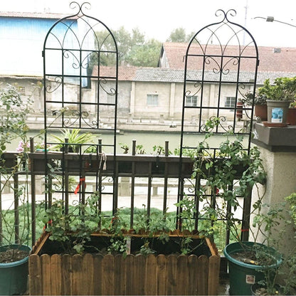 4 Pack Metal Garden Trellis 71" x 19.7" Rustproof Trellis for Climbing Plants Outdoor Flower Support Black