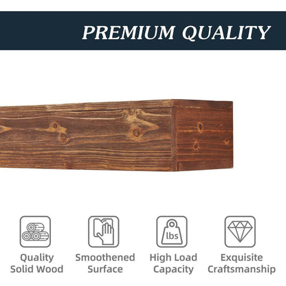 72" Rustic Wood Fireplace Mantel,Wall-Mounted & Floating Shelf for Home Decor