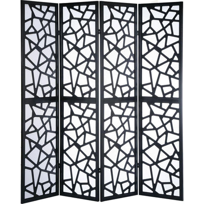 Giyano 4 Panel Screen Room Divider, Black