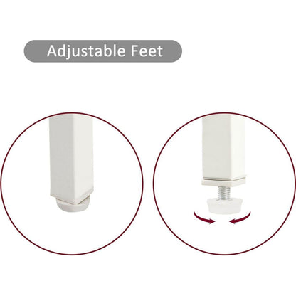 Set of 2, 15.75" Rattan End table with Power Outlet & USB Ports, Modern nightstand with drawer and metal legs, side table for living room, bedroom,white