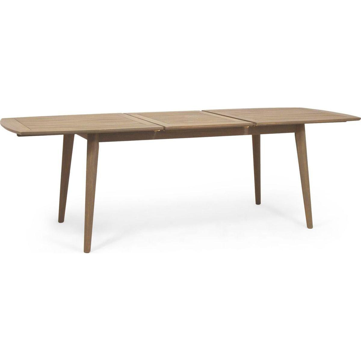 Outdoor Acacia Wood Expandable Dining Table, Gray