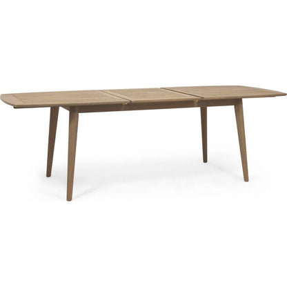Outdoor Acacia Wood Expandable Dining Table, Gray