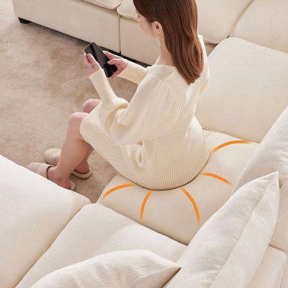 110x84" Modern U Shape Modular Sofa, 7 Seat Chenille Sectional Couch Set with 2 Pillows Included, Freely Combinable Indoor Funiture for Living Room, Apartment, Office, 2 Colors