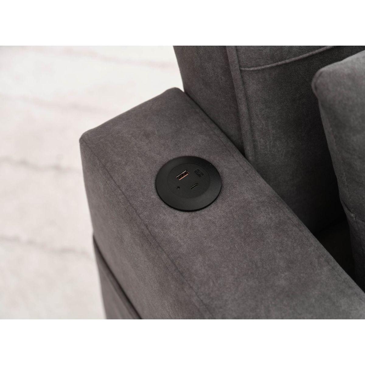 Futon Chair Bed Convertible Chair 3-in-1 Pull Out Sleeper Chair Beds with USB Ports,Wear-resistant and Anti-scratch, Armchair Bed Sleeper for Living Room (Dark Grey Tech cloth)