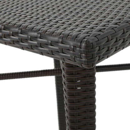 32" SQUARE WICKER BAR TABLE