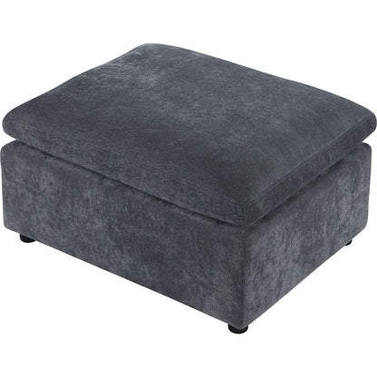 Modern Upholstered Square Modular Ottoman for Sectional Sofa,Sectional Sofa Couch, Chenille Grey