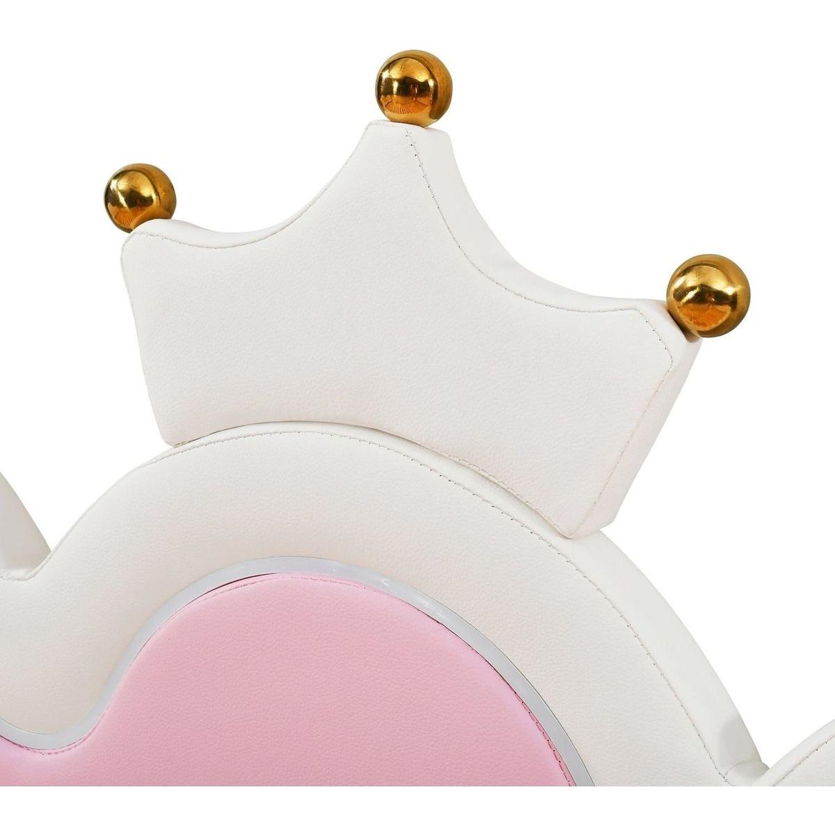 Twin Extending Daybed with LED Lights, Modern Upholstered Princess Daybed With Crown Headboard,White - Streamdale Furniture