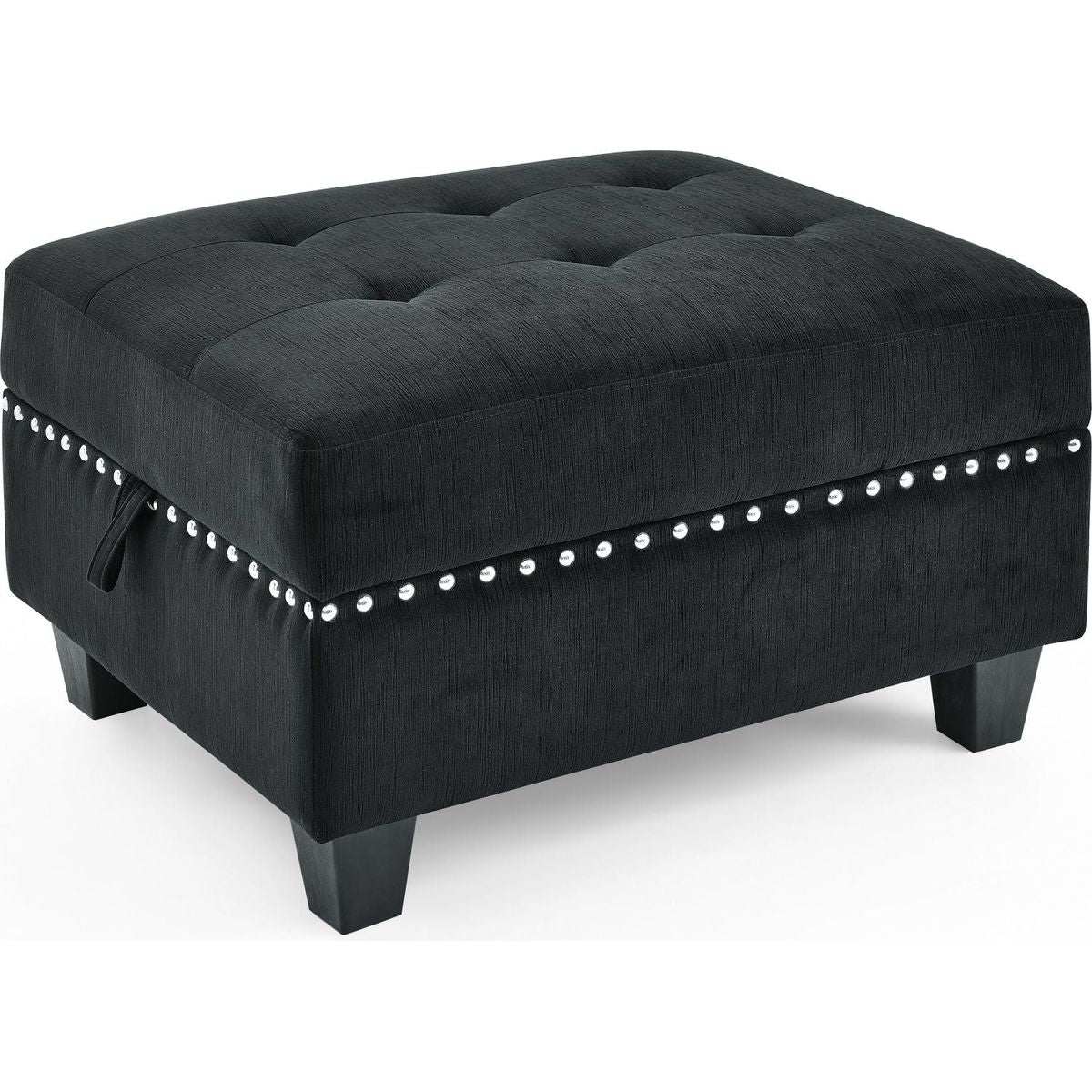 U shape Modular Sectional Sofa,DIY Combination,includes Four Single Chair and Two Corner,Black Velvet.