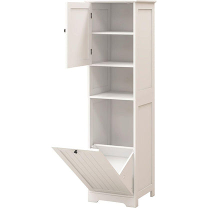 One-Compartment One-Door Tilt-Out Laundry Sorter Cabinet - White