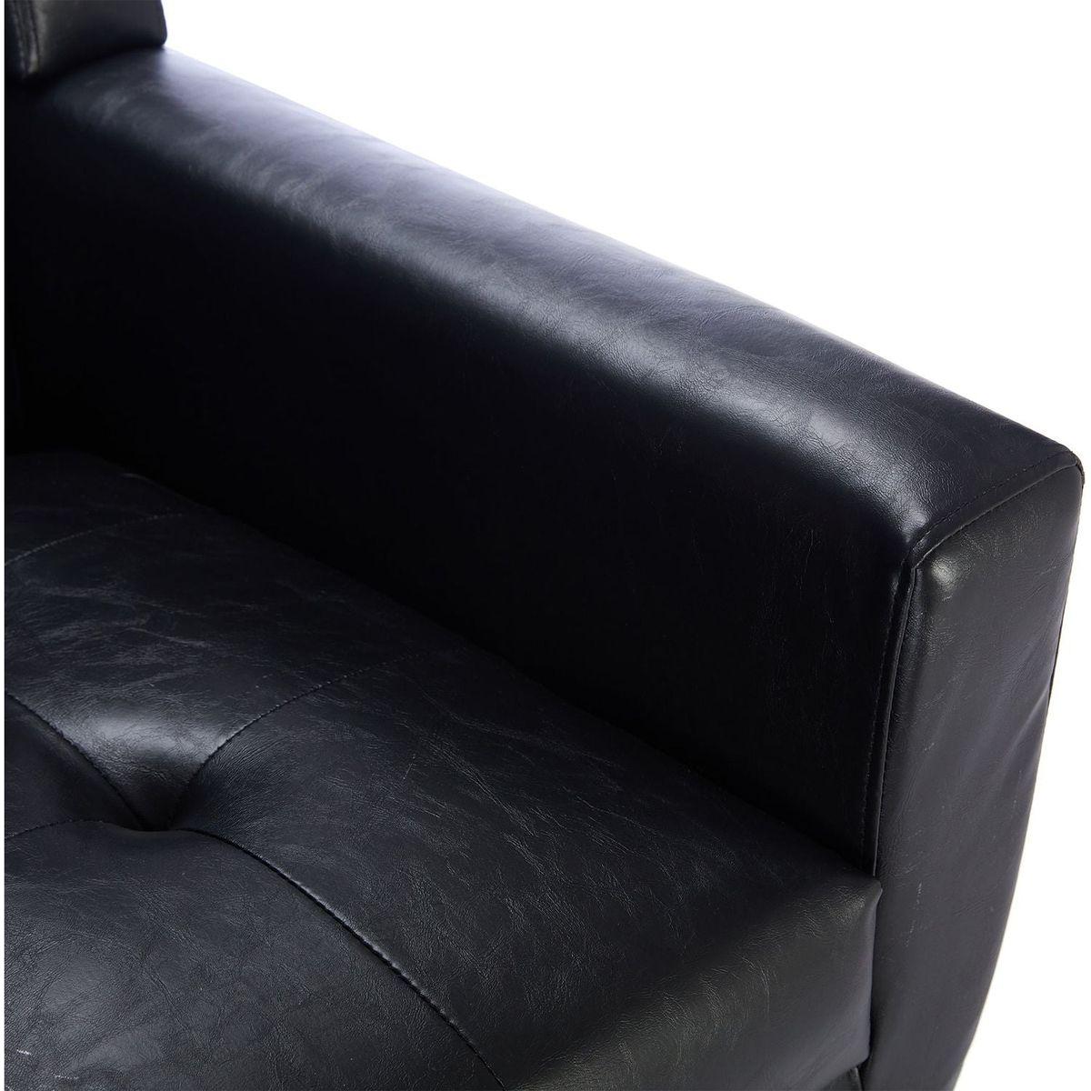 Modern Soft Leather Material Ergonomics Accent Chair Living Room Chair Bedroom Chair Home Chair With Black Legs For Indoor Home-Black PU