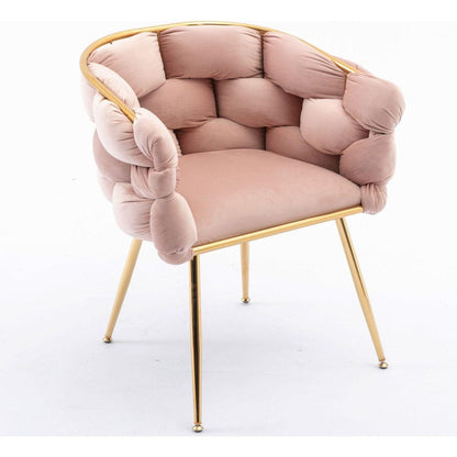 Luxury modern simple leisure velvet single sofa chair bedroom lazy person household dresser stool manicure table back chair pink