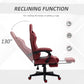 Vinsetto Racing Gaming Chair Diamond PU Leather Office Gamer Chair High Back Swivel Recliner with Footrest, Lumbar Support, Adjustable Height, Red