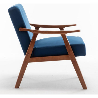 Mid-Century Modern Chair, Living Room Chair with Solid Wood Frame, Accent Chair Extra-Thick Backrest, Wingback Chair for Bedroom, Reading Room, Living Room, Lounge Chair Indoor