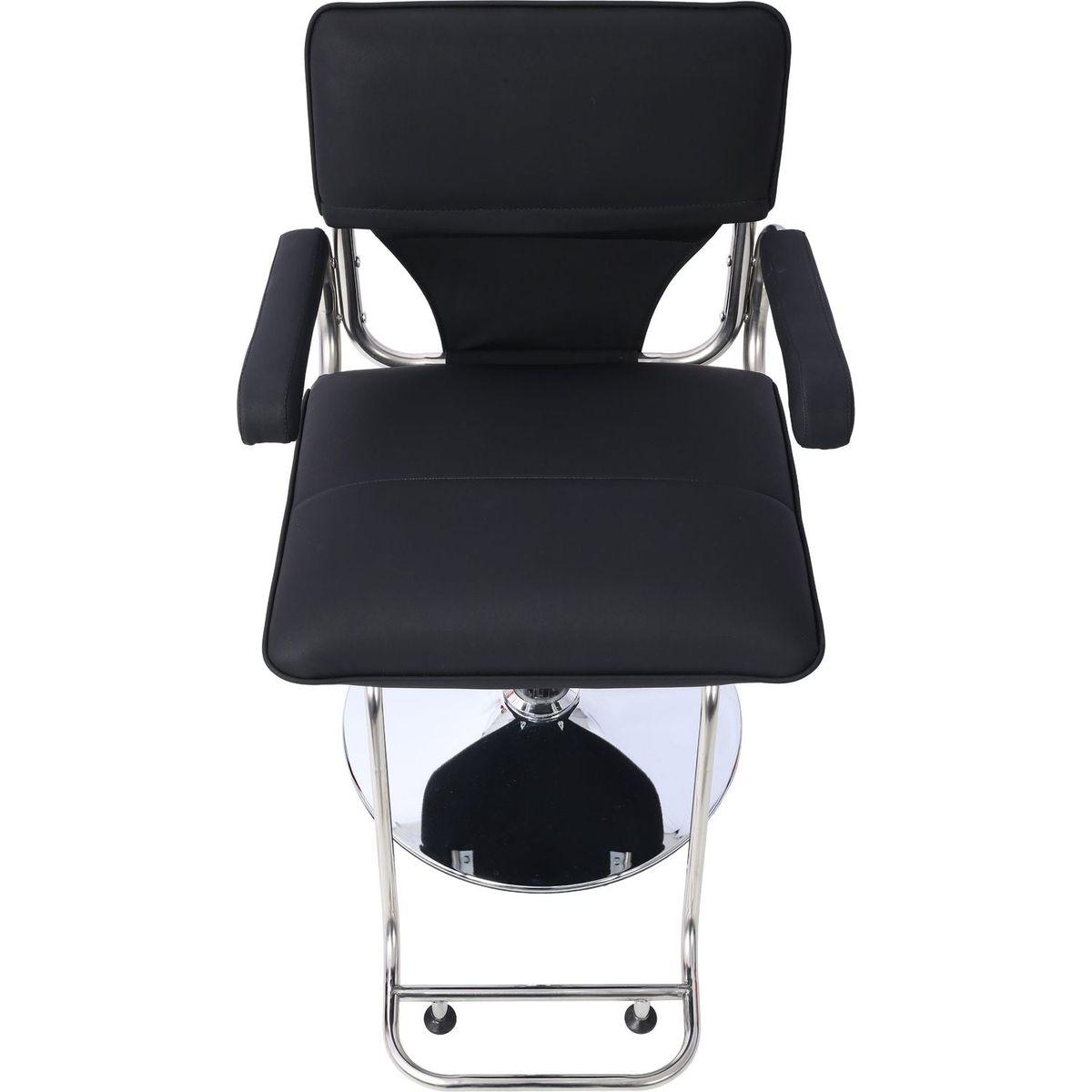 Stainless steel frame,Fashion style Hair Salon Chair Styling Heavy Duty Hydraulic Pump Barber Chair Beauty Shampoo Barbering Chair for Hair Stylist Women Man,with Barber Cape (Black)