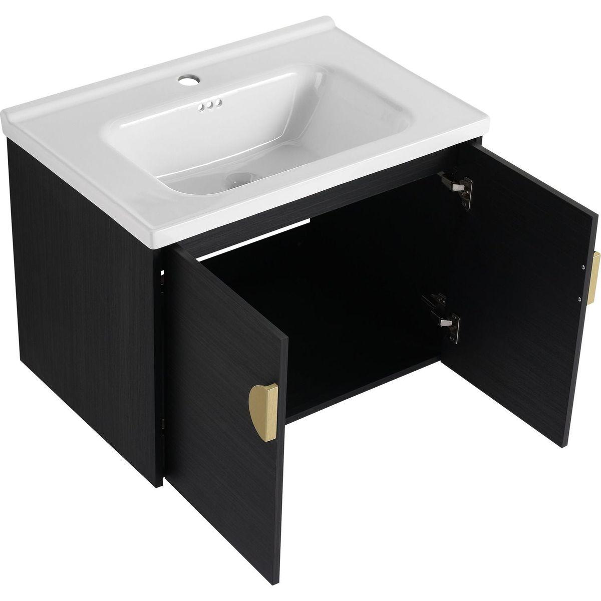 28 Inch Soft Close Doors Bathroom Vanity With Sink, For Small Bathroom,(KD-Packing)