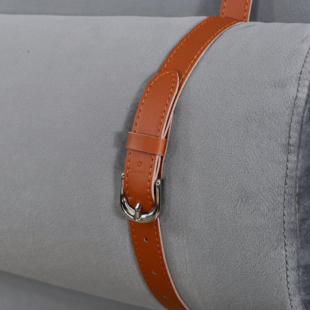 Queen Upholstered Platform Bed, Two Outlets and USB Charging Ports on Both Sides, Two Bedside Pillows, Storage Shelves, Velvet,Gray