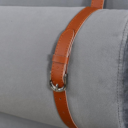 Queen Upholstered Platform Bed, Two Outlets and USB Charging Ports on Both Sides, Two Bedside Pillows, Storage Shelves, Velvet,Gray