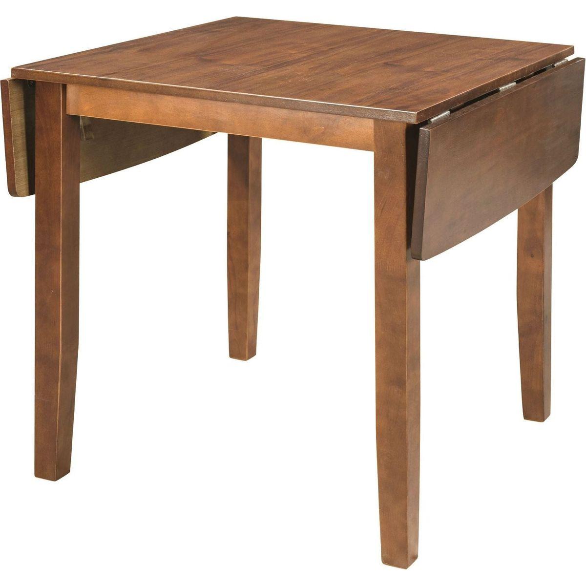 3-Piece Wood Drop Leaf Breakfast Nook Dining Table Set with 2 X-back Chairs for Small Places, Brown