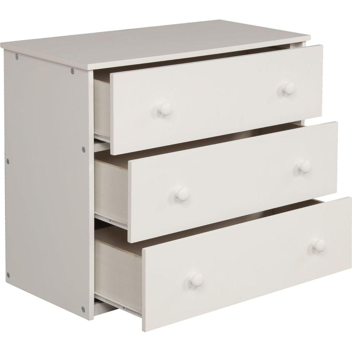 Low Study Twin Loft Bed with Cabinet and Rolling Portable Desk - White