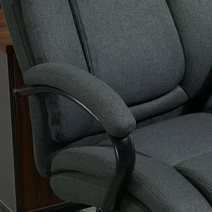 Vinsetto High Back Big and Tall Executive Office Chair 484lbs with Wide Seat, Computer Desk Chair with Linen Fabric, Adjustable Height, Swivel Wheels, Charcoal Grey