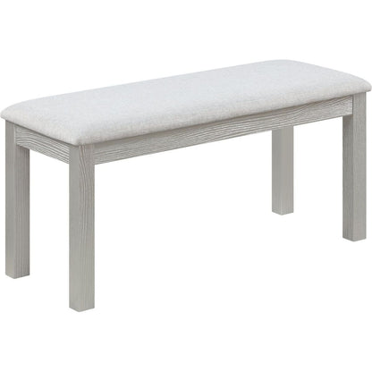 Wooden Dining Rectangular Table with Bench, Kitchen Table with Bench for Small Space, 6 Person Dining Table, Silver grey