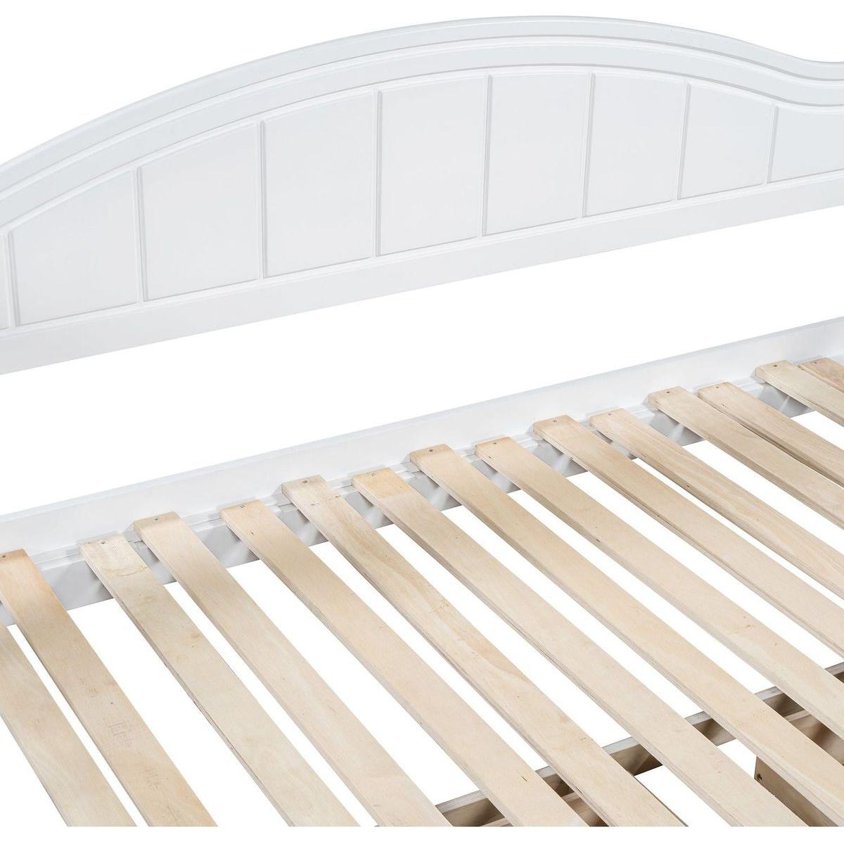 Wooden Twin Size Daybed with Twin Size Trundle, Extendable Daybed with Two Storage Drawers,White