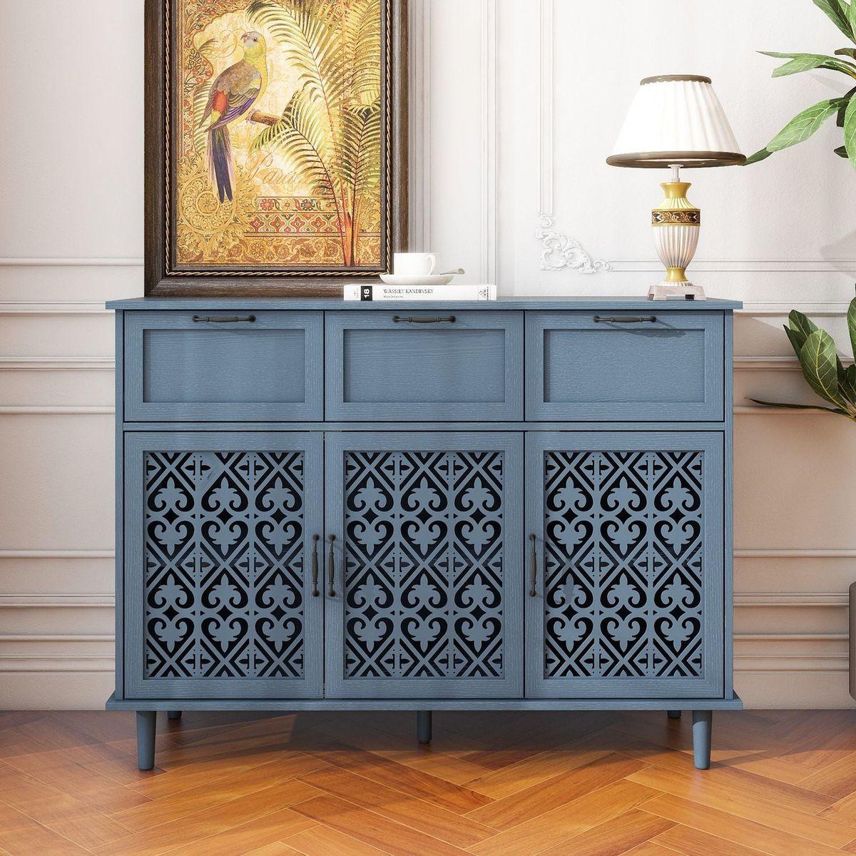3 Door 3 Drawer Cabinet, American Furniture, Suitable for Bedroom, Living Room, Study - Streamdale Furniture