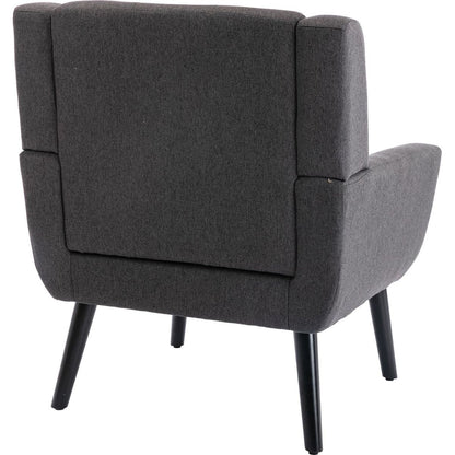 Modern Soft Linen Material Ergonomics Accent Chair Living Room Chair Bedroom Chair Home Chair With Black Legs For Indoor Home