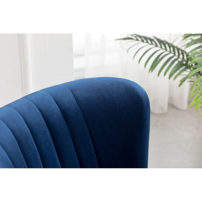 Elon Contemporary Velvet Upholstered Accent Chair, Blue