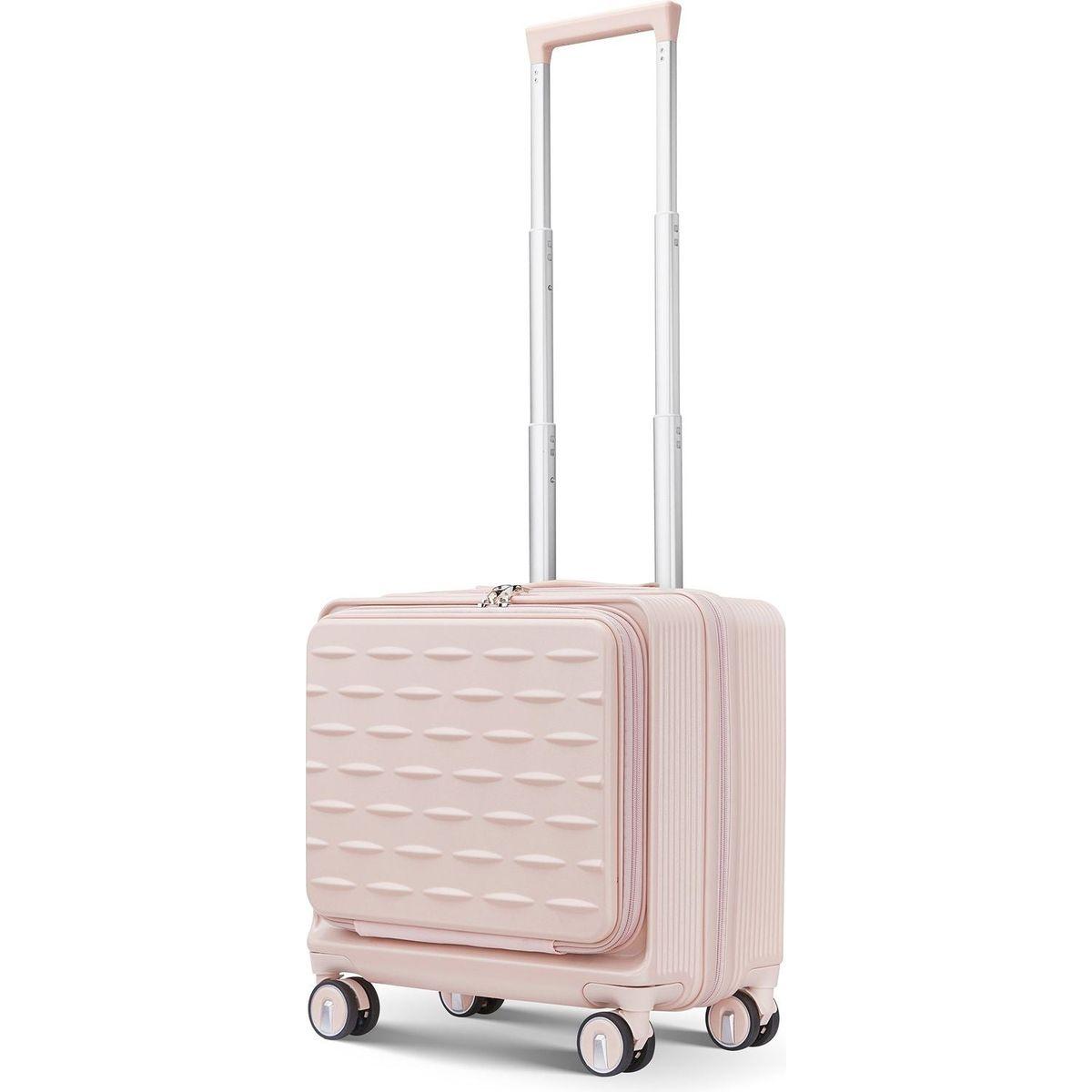 18" Carry On Luggage with Front Open Door &Laptop Interlayer, Hard Shell Suitcase Built-In TSA Luggage Lock, Hardside Lightweight PC Travel Suitcase for Women Men with Spinner Wheels Airline Approved