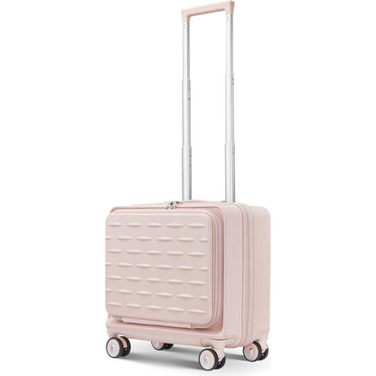 18" Carry On Luggage with Front Open Door &Laptop Interlayer, Hard Shell Suitcase Built-In TSA Luggage Lock, Hardside Lightweight PC Travel Suitcase for Women Men with Spinner Wheels Airline Approved