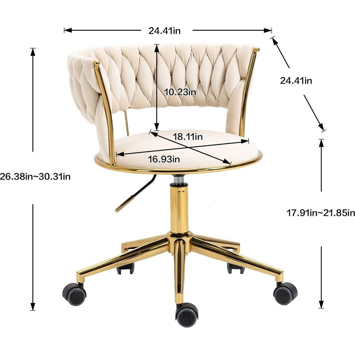 Home Office Desk Chair, Vanity Chair, Modern Adjustable Home Computer Executive Chair Swivel Task Chair for Small Space, Living Room, Make-up, Studying