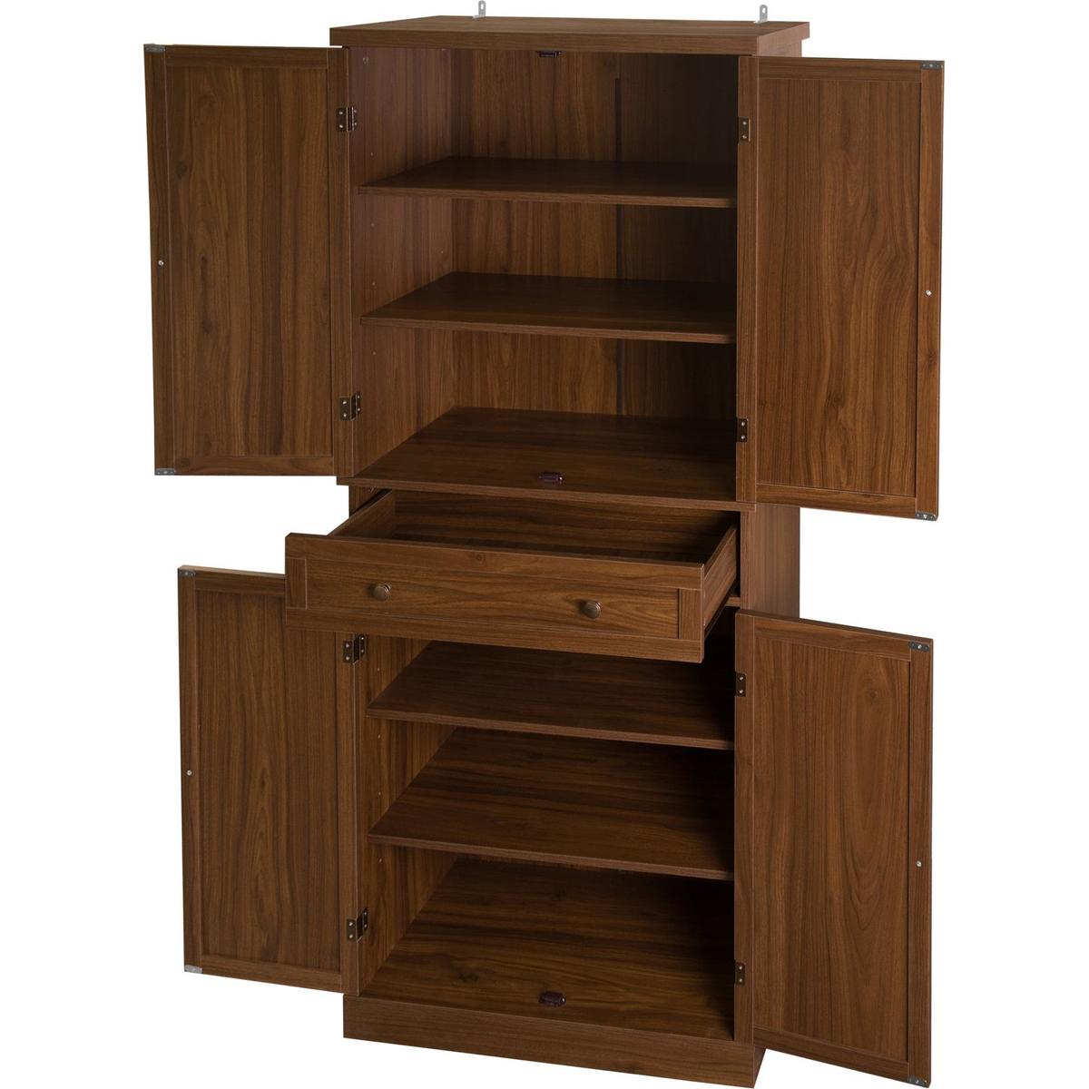 4 Door Cabinet with 1 Drawer, with 4 Adjustable Inner Shelves, Storage Cabinet