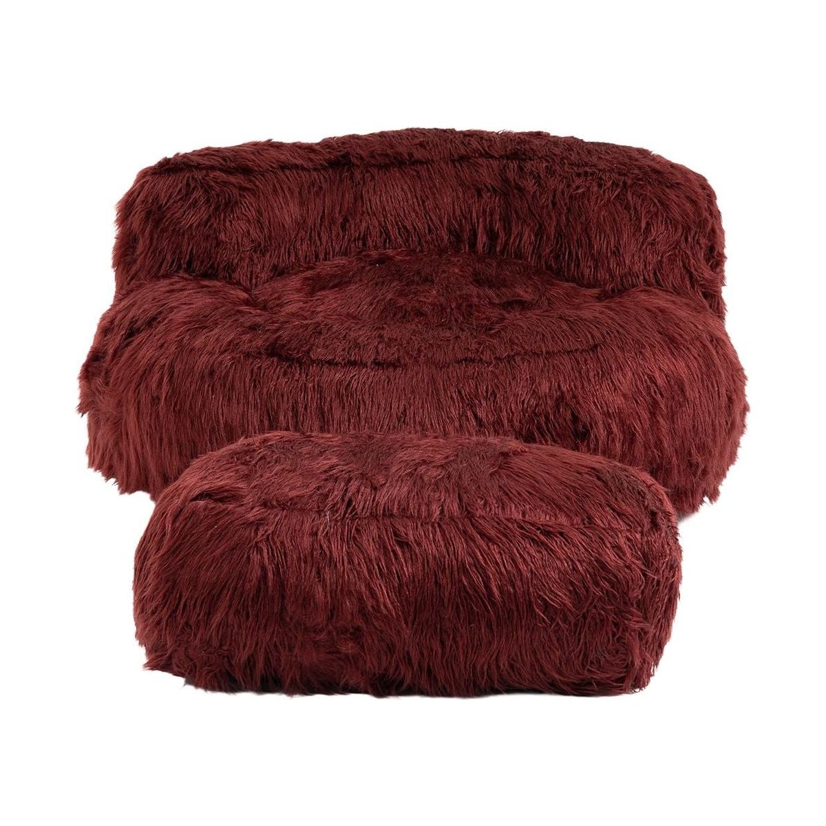 Bean Bag Chair Faux fur Lazy Sofa /Footstool Durable Comfort Lounger High Back Bean Bag Chair Couch for Adults and Kids, Indoor