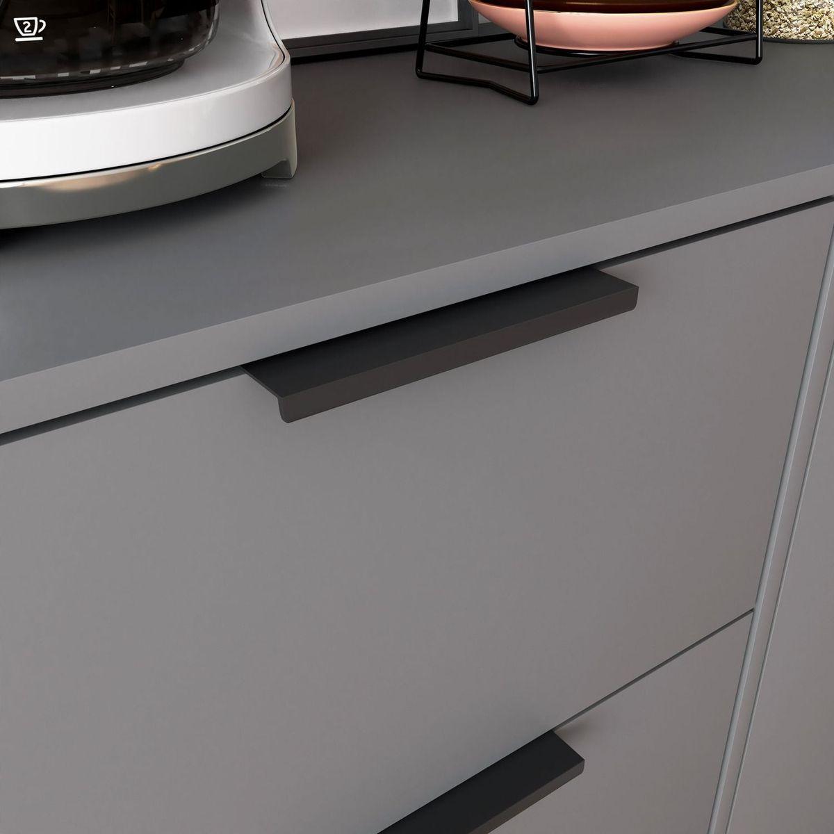 Storage Cabinet with 3 Drawers & Adjustable Shelf, Mid Century Cabinet with Door, Accent Cabinet for Living Room, Home Office, Entryway, Gray