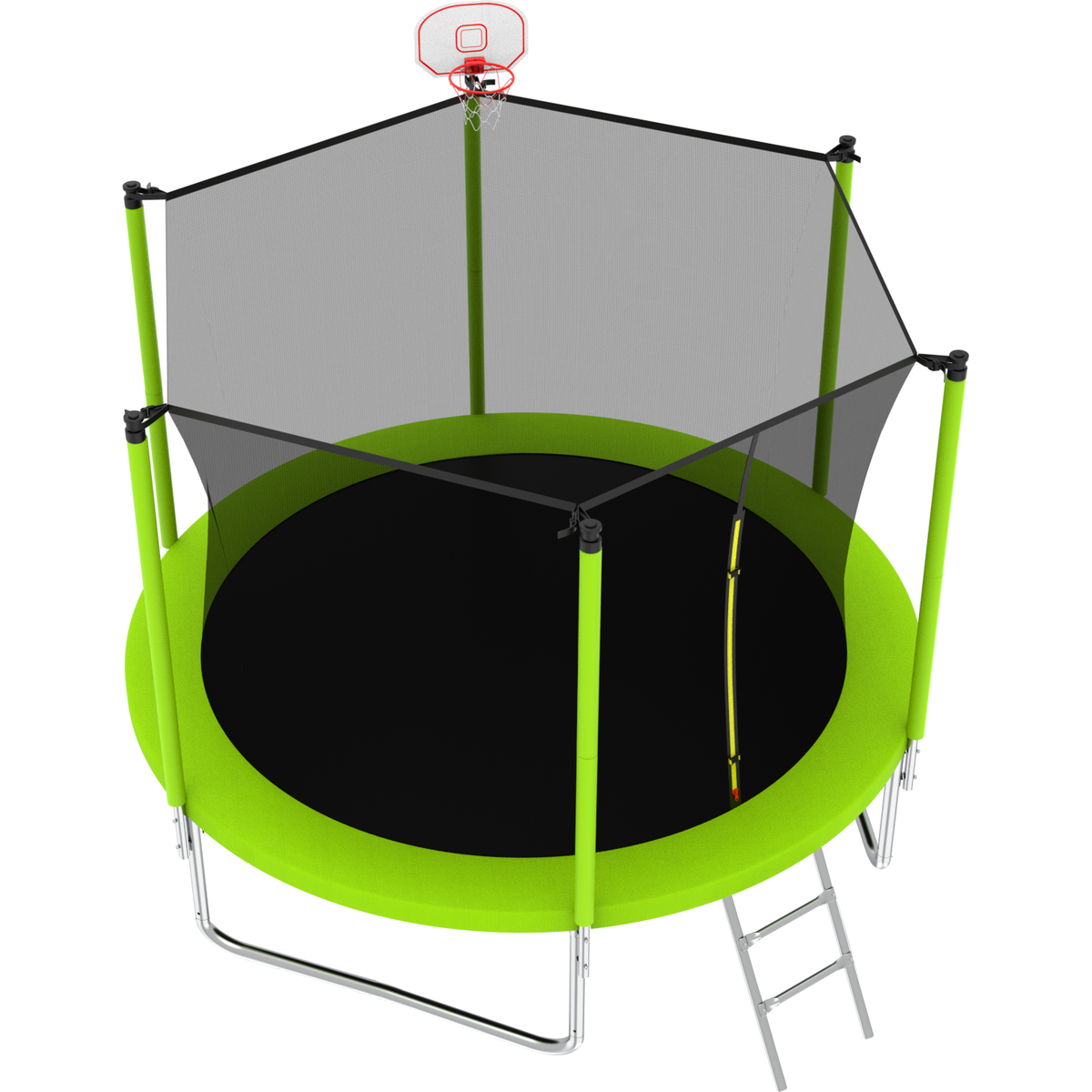 10FT Trampoline for Kids, Basketball Hoop and Ladder, Outdoor Kids Trampoline with Safety Enclosure,Fast Assembly for Backyard Fun,ASTM Approved