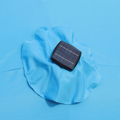 15x9ft Large Double-Sided Rectangular Outdoor Twin Patio Market Umbrella with light and base- blue