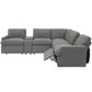 104" Power Recliner Corner Sofa Home Theater Reclining Sofa Sectional Couches with Storage Box, Cup Holders, USB Ports and Power Socket for Living Room, Dark Grey