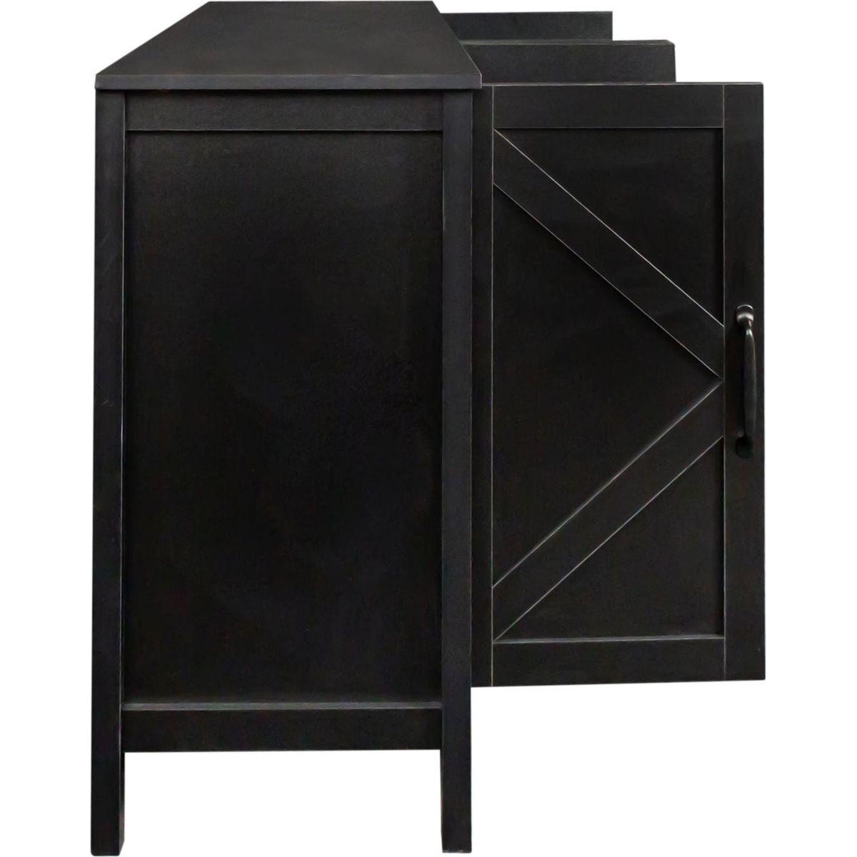 Cabinet with 4 Doors and 4 open shelgves,Freestanding Sideboard Storage Cabinet Entryway Floor Cabinet for Living Room Office Bedroom