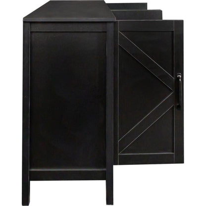 Cabinet with 4 Doors and 4 open shelgves,Freestanding Sideboard Storage Cabinet Entryway Floor Cabinet for Living Room Office Bedroom