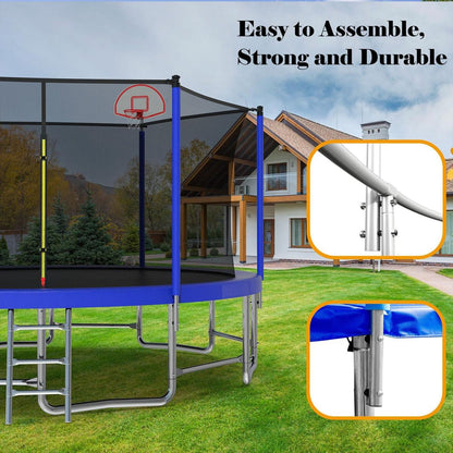 15FT for Kids Children with Safety Enclosure Net Outdoor Backyards Large Recreational Trampoline